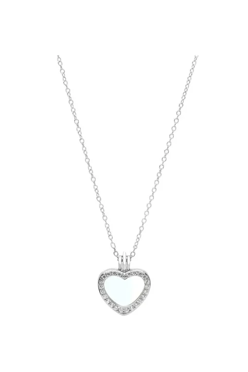 Gift Packaged 'Jordyn' 925 Silver & Cubic Zirconia Locket Necklace