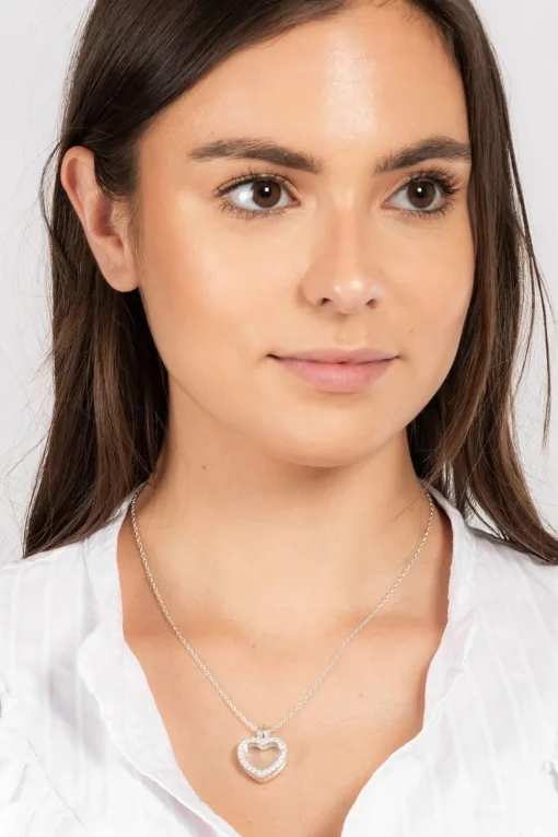 Gift Packaged 'Jordyn' 925 Silver & Cubic Zirconia Locket Necklace