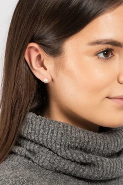 Gift Packaged 'Lysha' 925 Silver Cone & Freshwater Pearl Stud Earrings