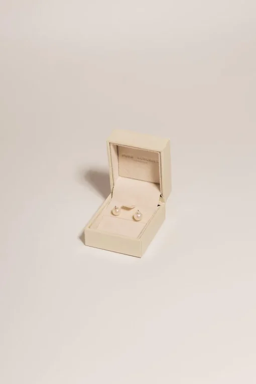 Gift Packaged 'Lysha' 925 Silver Cone & Freshwater Pearl Stud Earrings