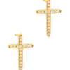 Gift Packaged 'Strand' 18ct Yellow Gold Plated 925 Silver & Cubic Zirconia Earrings
