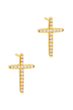 Gift Packaged 'Strand' 18ct Yellow Gold Plated 925 Silver & Cubic Zirconia Earrings