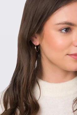 Gift Packaged 'Vilma' 18ct Yellow Gold Plated 925 Silver Open Hoop Earrings