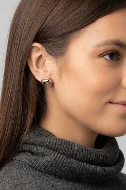 Gift Packaged 'Violette' 18ct Gold Plated 925 Silver Heart Earrings