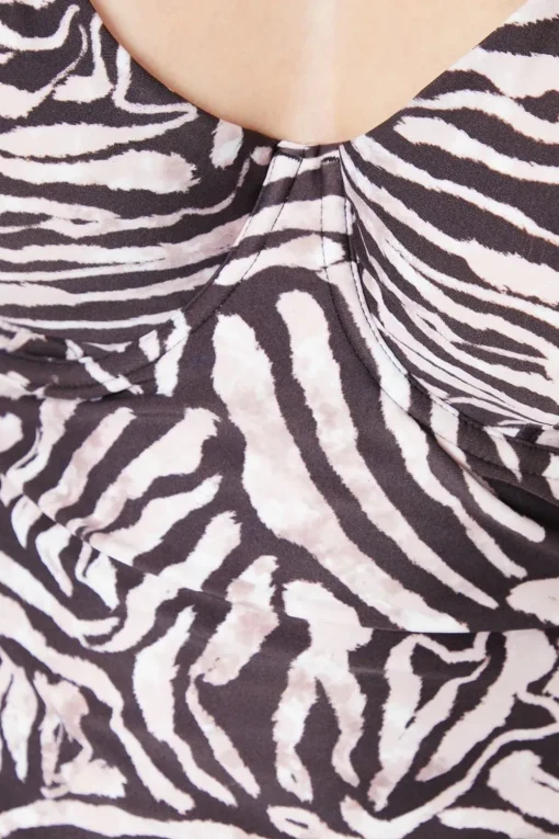 Gorgeous Animal Non Pad Plunge Tankini Top