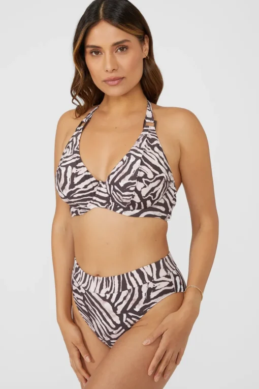 Gorgeous Animal Non Padded Plunge Underwire Bikini Top