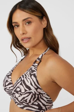 Gorgeous Animal Non Padded Plunge Underwire Bikini Top