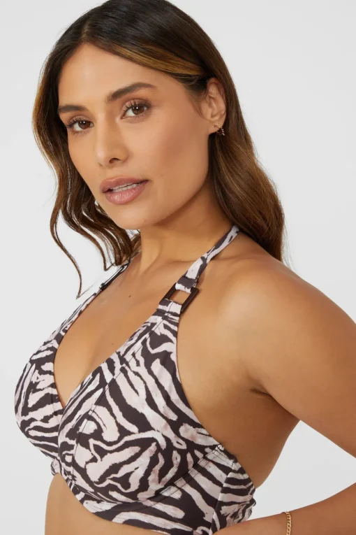 Gorgeous Animal Non Padded Plunge Underwire Bikini Top