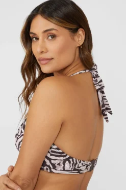 Gorgeous Animal Non Padded Plunge Underwire Bikini Top