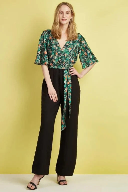 Green Animal Wrap Jumpsuit