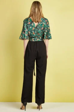 Green Animal Wrap Jumpsuit
