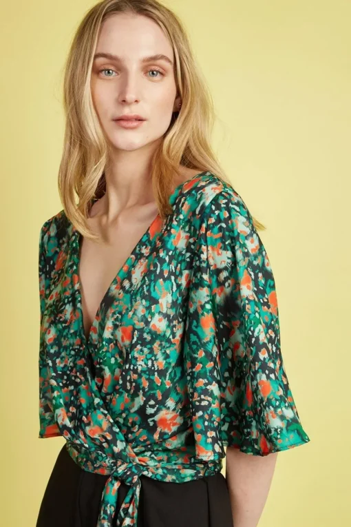 Green Animal Wrap Jumpsuit