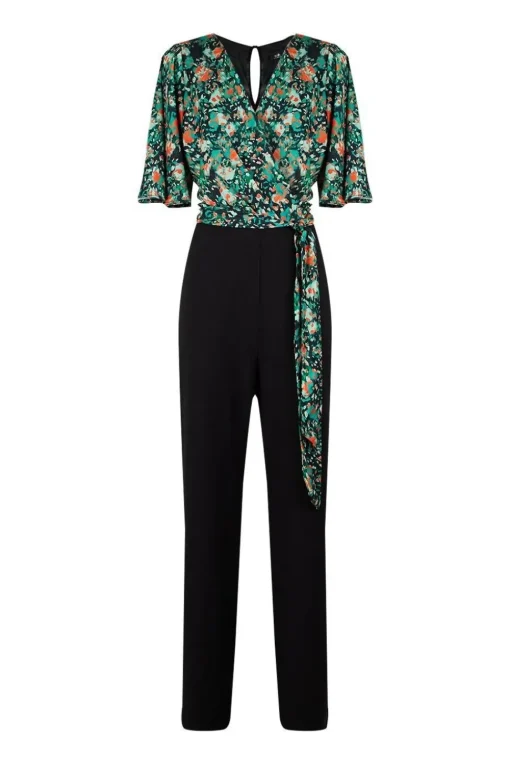 Green Animal Wrap Jumpsuit