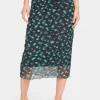 HaliejadeSZ Printed Mesh Midi Skirt-