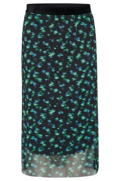 HaliejadeSZ Printed Mesh Midi Skirt-