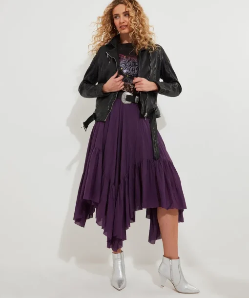 Handkerchief Hem Maxi Skirt