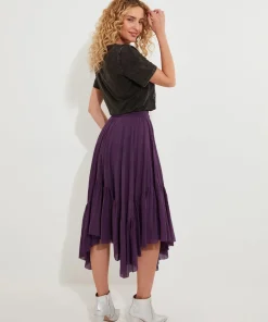 Handkerchief Hem Maxi Skirt