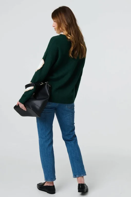 Heart Embellished Slim Jumper