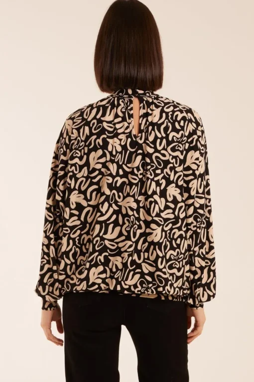 High Neck Batwing Top