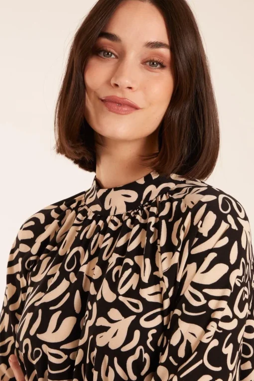 High Neck Batwing Top
