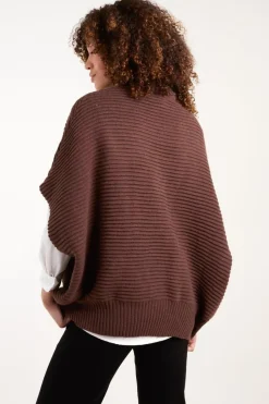 High Neck Oversized Ribbed Tabard Jumper