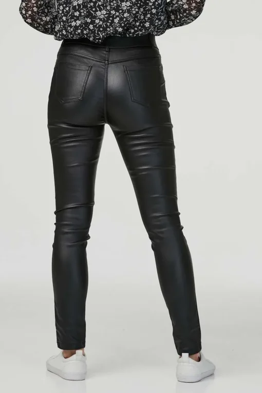 High Rise Coated Skinny Jeans