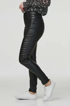 High Rise Coated Skinny Jeans