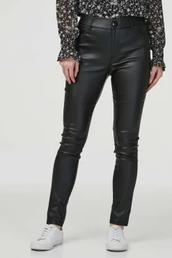 High Rise Coated Skinny Jeans