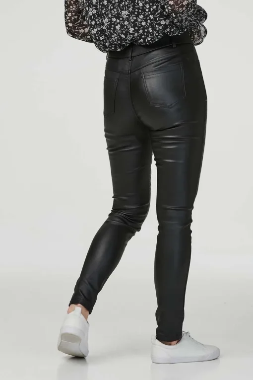 High Rise Coated Skinny Jeans