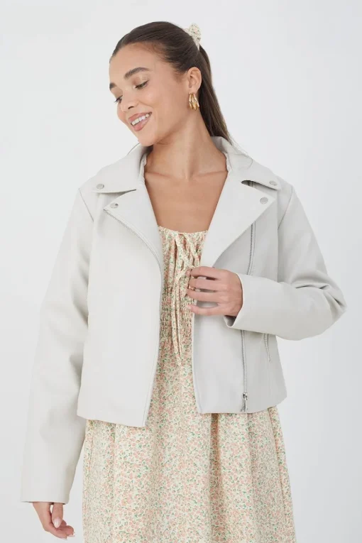 High Shine PU Biker Jacket