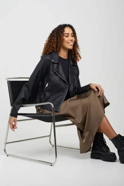High Shine PU Biker Jacket