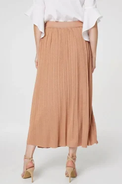 High Waist Pleated Knit Skirt