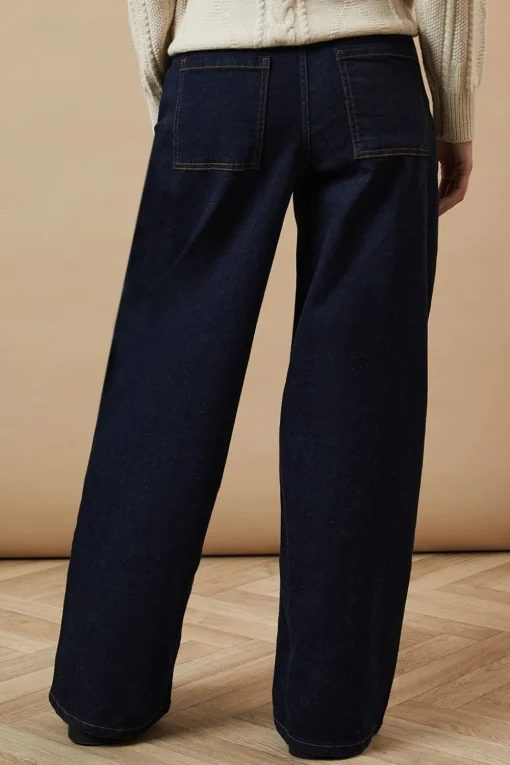 Horn Button Wide Leg Jean