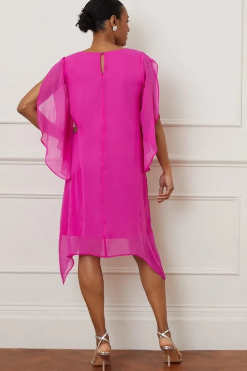Hot Fix Split Sleeve Overlay Shift Dress