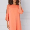 Hotfix V Neck Overlay Dress