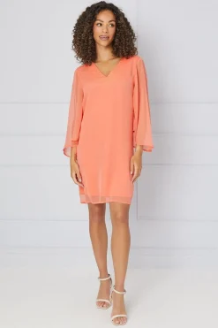 Hotfix V Neck Overlay Dress