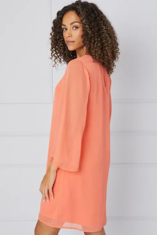 Hotfix V Neck Overlay Dress