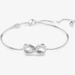 Hyperbola Rhodium Plated White Infinity Bracelet 5679664
