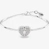 Hyperbola Rhodium Plated White Heart Bangle 5684385