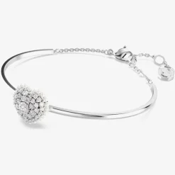 Hyperbola Rhodium Plated White Heart Bangle 5684385