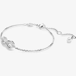 Hyperbola Rhodium Plated White Infinity Bracelet 5679664