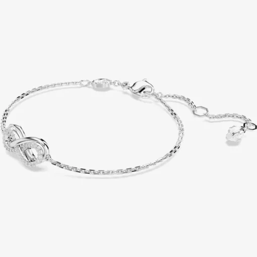 Hyperbola Rhodium Plated White Infinity Bracelet 5679664