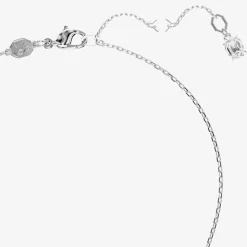 Hyperbola Rhodium Plated White Heart Necklace 5684386