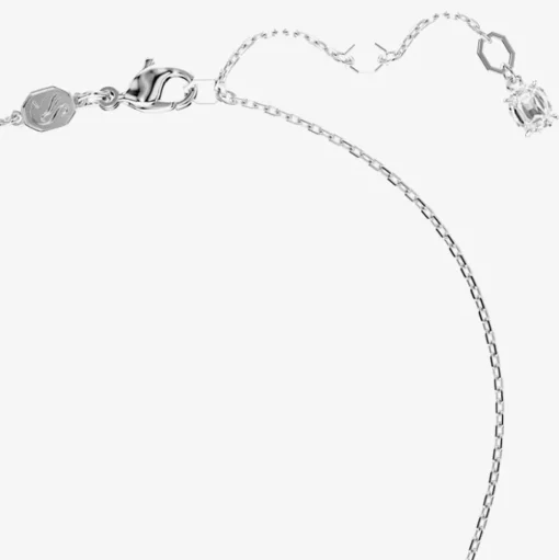 Hyperbola Rhodium Plated White Heart Necklace 5684386