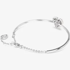Hyperbola Rhodium Plated White Heart Bangle 5684385