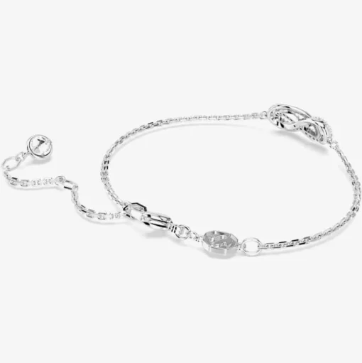 Hyperbola Rhodium Plated White Infinity Bracelet 5679664