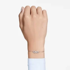 Hyperbola Rhodium Plated White Infinity Bracelet 5679664