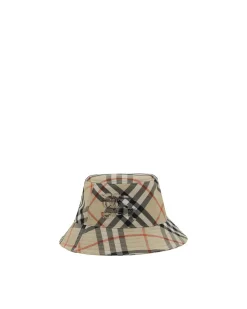 Iconic Check Print Bucket Hat with Embroidered Logo