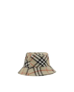 Iconic Check Print Bucket Hat with Embroidered Logo