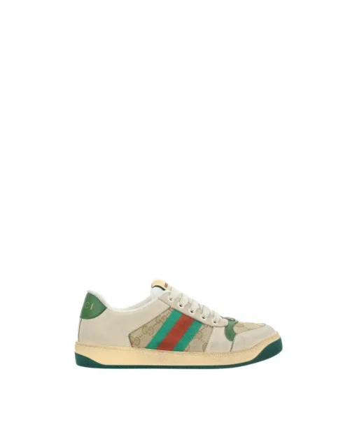 Iconic Monogram Lace-Up Sneakers with Contrasting Leather Patch